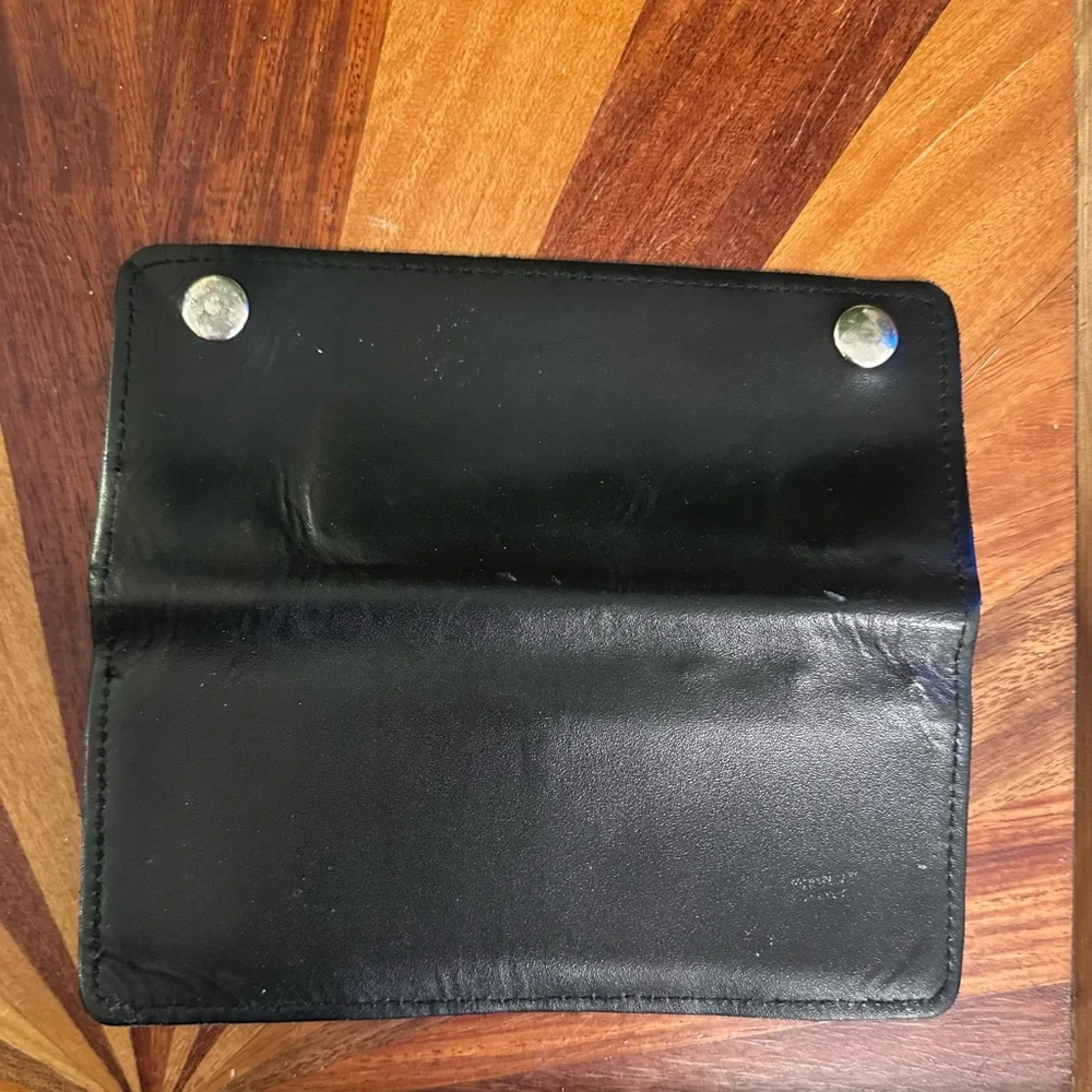 Vintage Black Leather Wallet with Chain USA